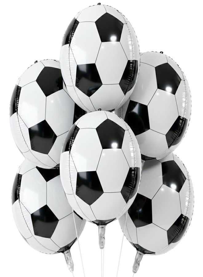 KHC-KHF Soccer-Balloons 6PCS 22in Large Metallic Round Sphere Soccer Ball Football Balloons Birthday Game Day Sports Themed Party Decoration Activities Supply - Image 1